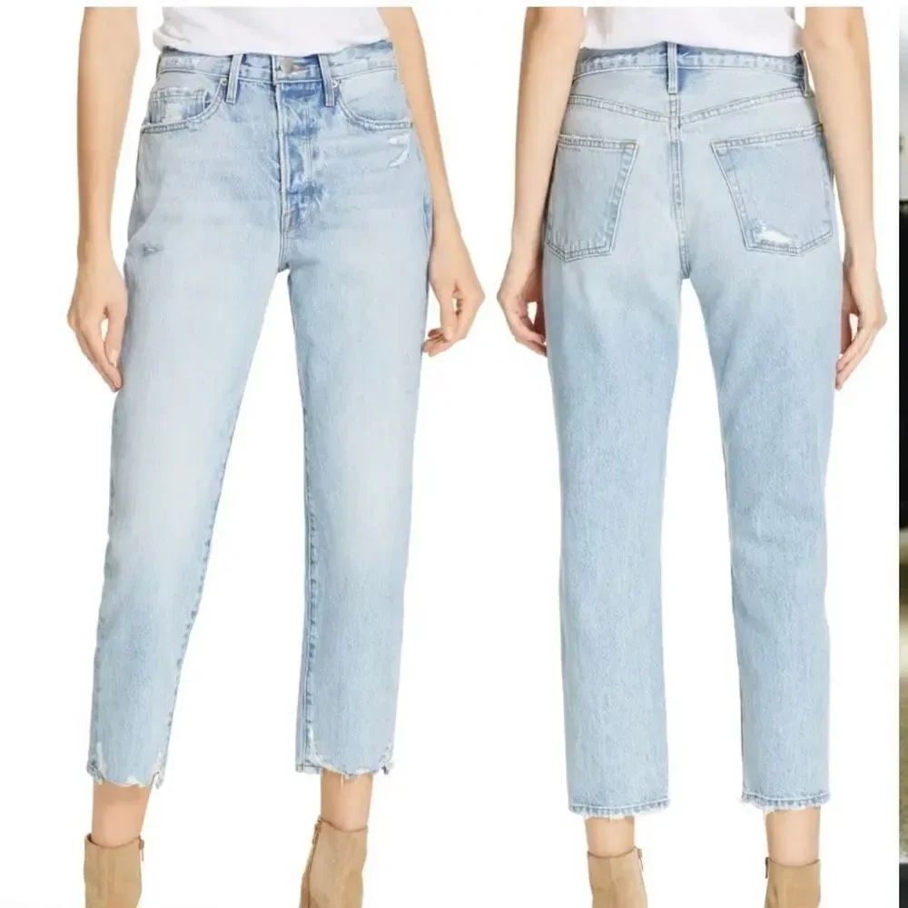 Frame Le Original Ripped High Waist Crop Jeans size 24